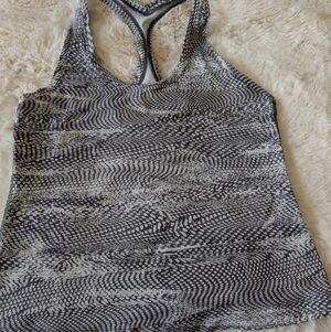lululemon athletica Black and White Patterned Tank Top